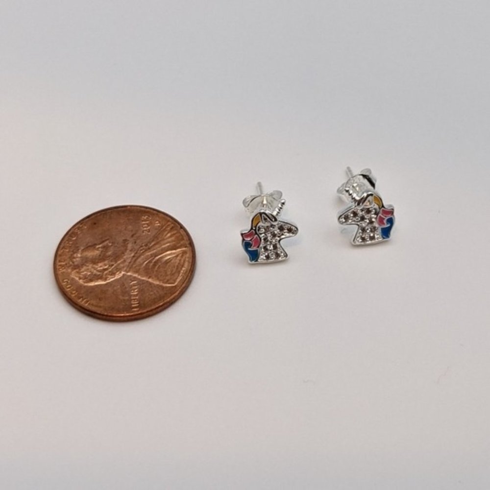 Unicorn stud earrings 925 sterling silver - Picture 3 of 4